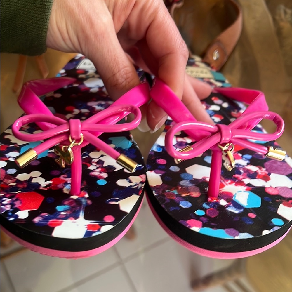 Kate Spade Pink and Multicolor Flip Flops - Picture 4 of 7